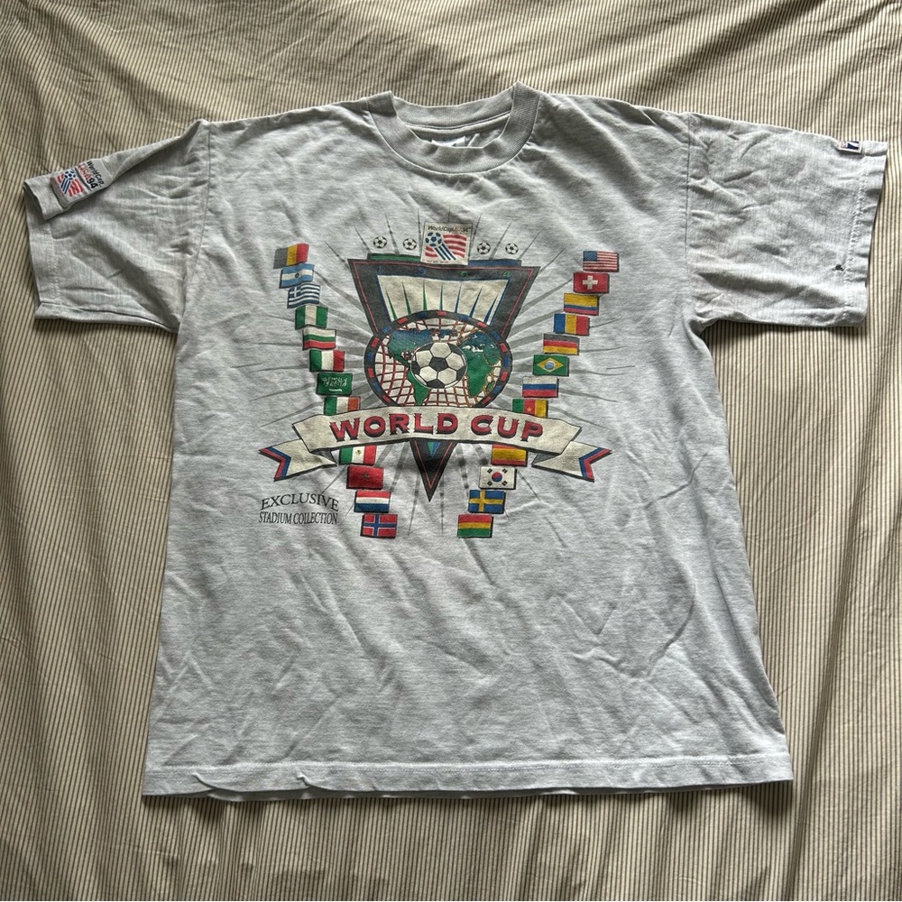 American Vintage Gray World Cup USA94 Short Sleeve Tee